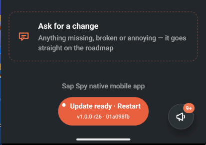 Orange Update ready button